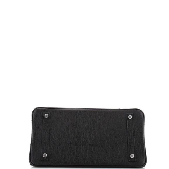 Hermes Touch Birkin Bag Noir Ostrich with Shiny Alligator with Palladium Hardwar - Picture 5 of 8